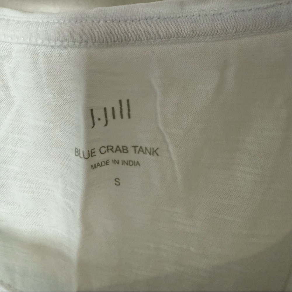 J.Jill Blue Crab Tank Top | Coastal Cotton Graphic Tank | Size Small - Picture 4 of 6